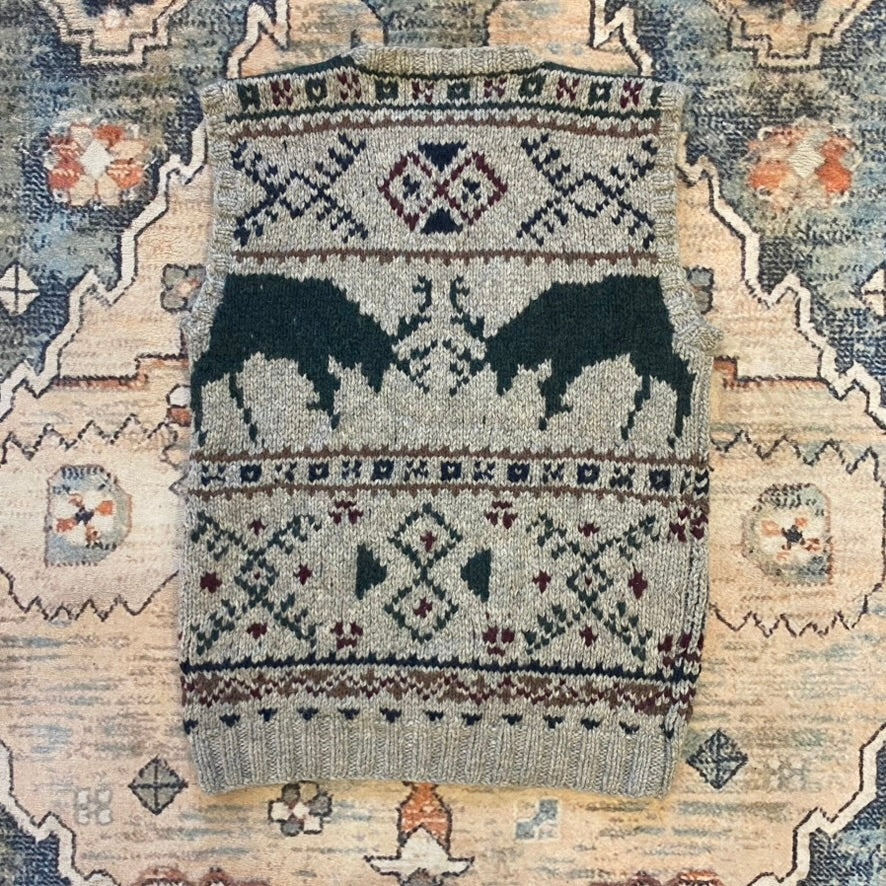 80s Polo Ralph Lauren Nordic Deer Wool Sweater Vest