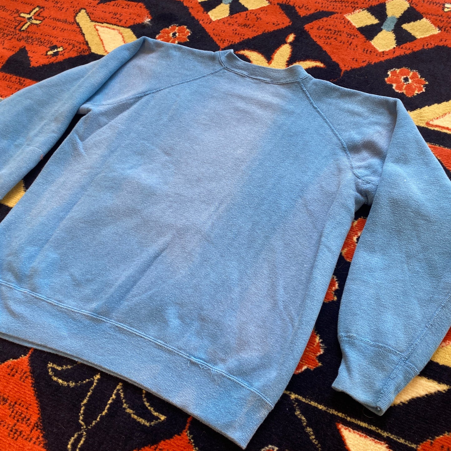 60s Champion Running Man Western New England College flocked print crewneck