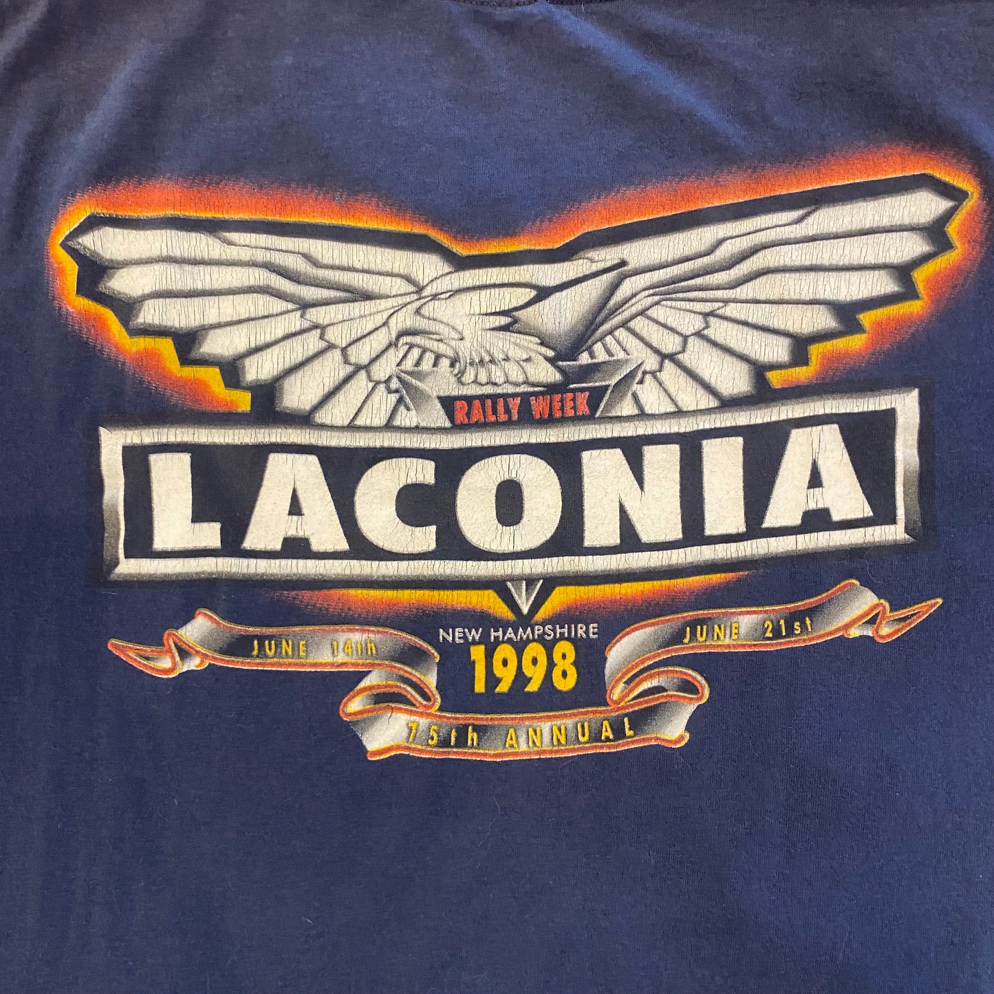 1998 Laconia Flaming Eagle Tee