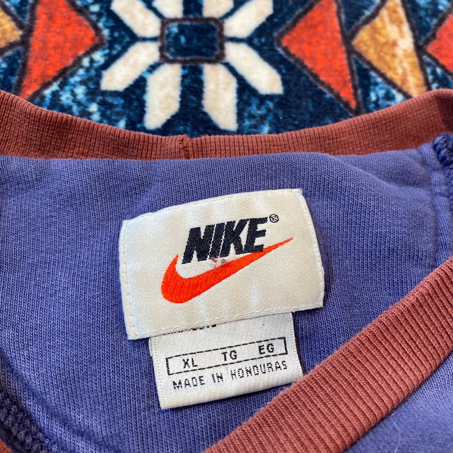90s Nike Big Swoosh Two-Tone crewneck sweater