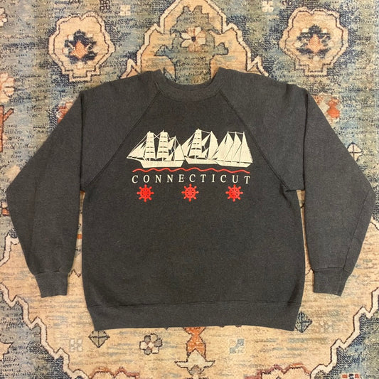 80s/90s Connecticut Flock Print Crewneck