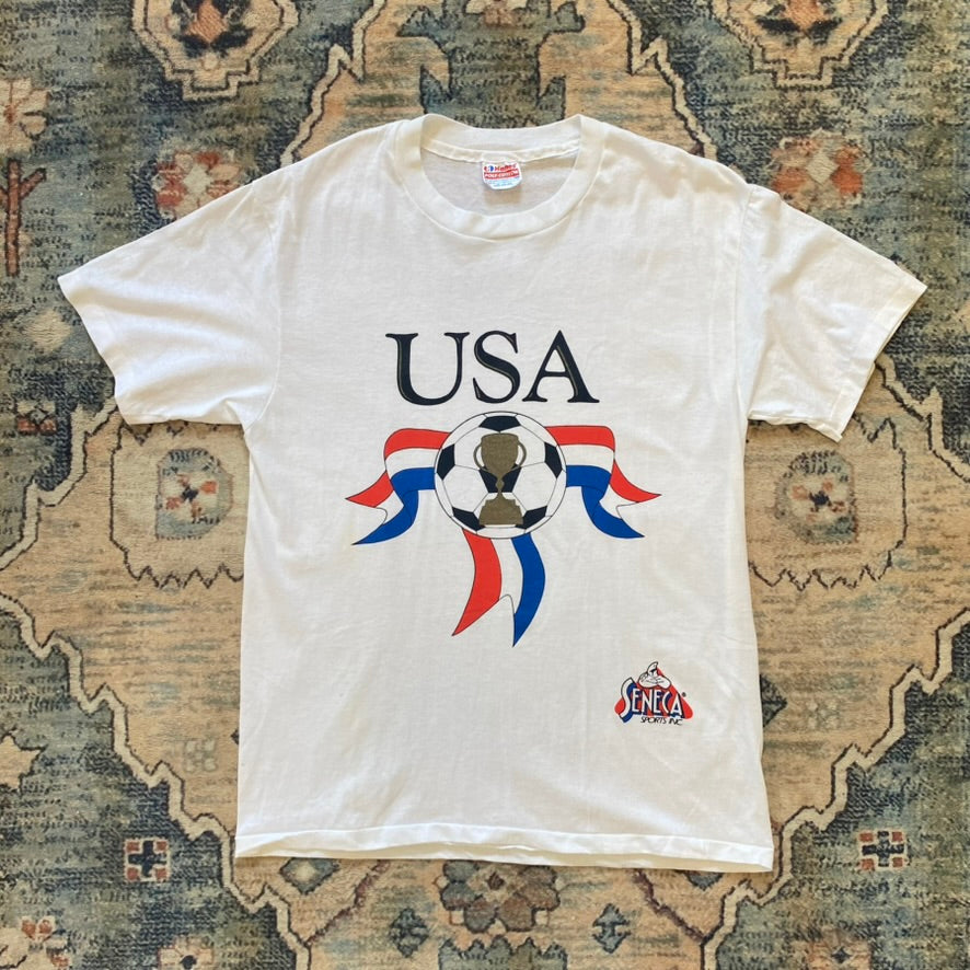 90s USA Soccer White Tee