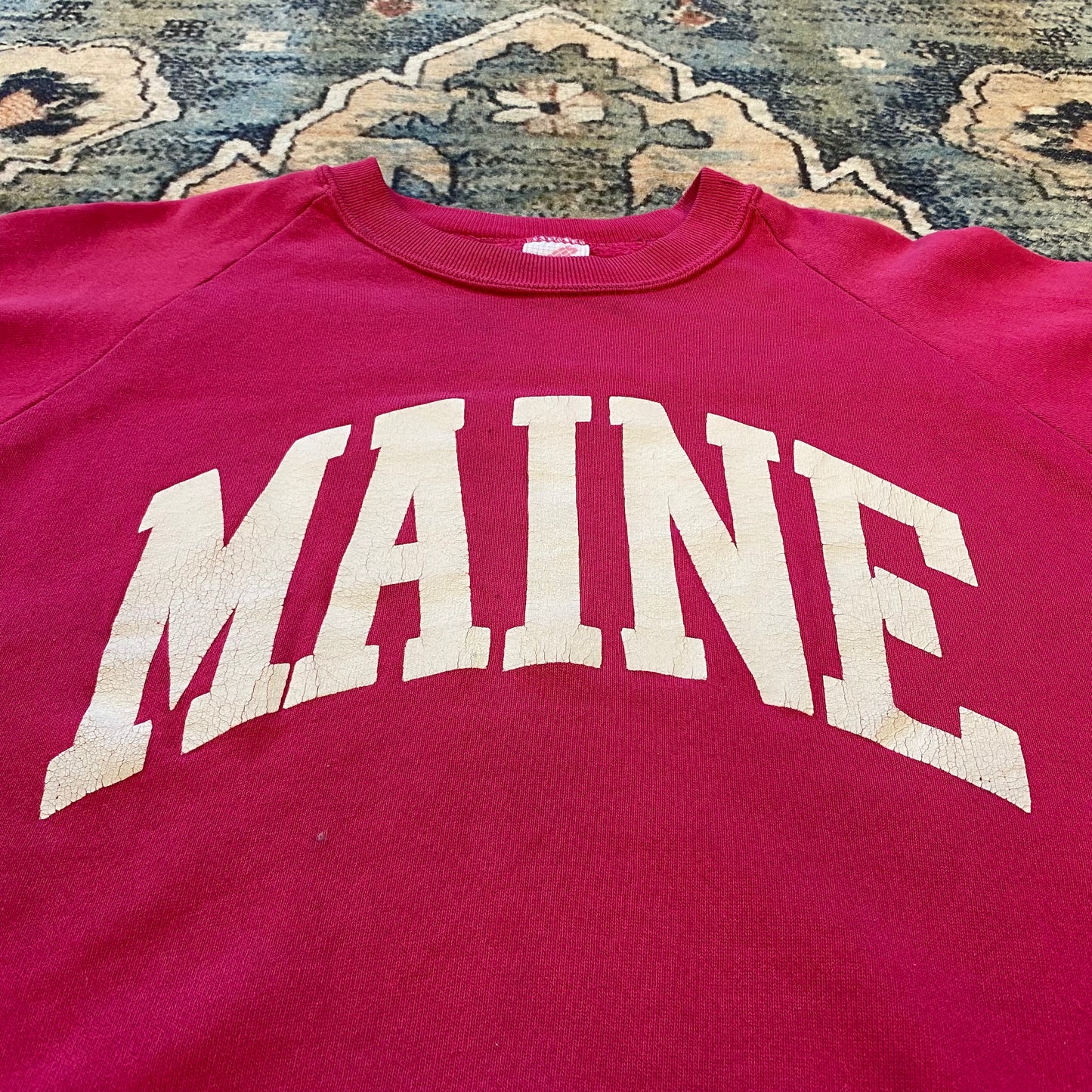 90s Maine Pink Crewneck Sweater