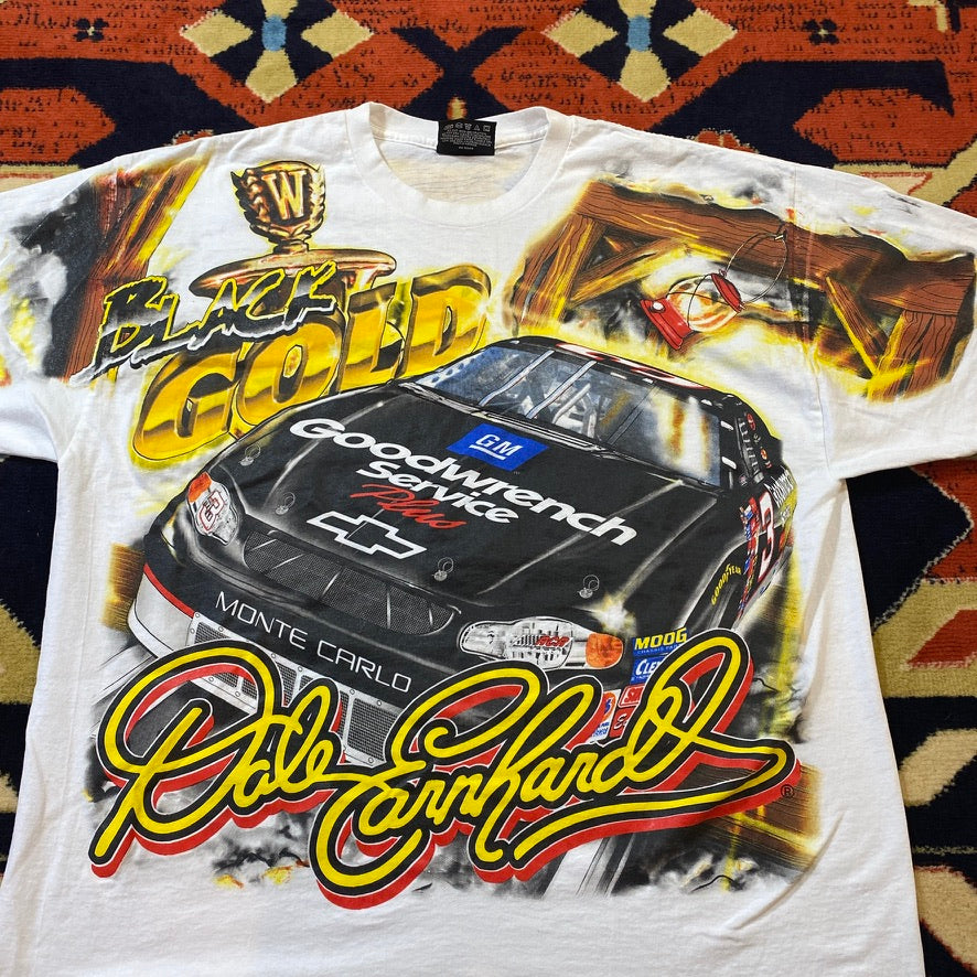 Y2K Dale Earnhardt Black Gold Nascar AOP tee