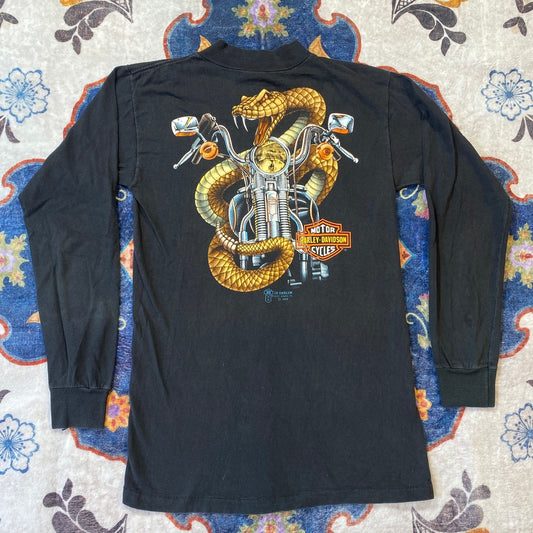1989 Harley Davidson 3D Emblem Rattlesnake long sleeve