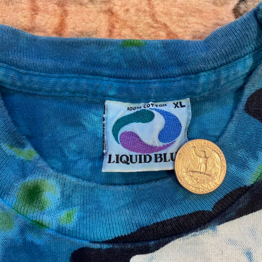 1995 Grateful Dead Liquid Blue AOP tee