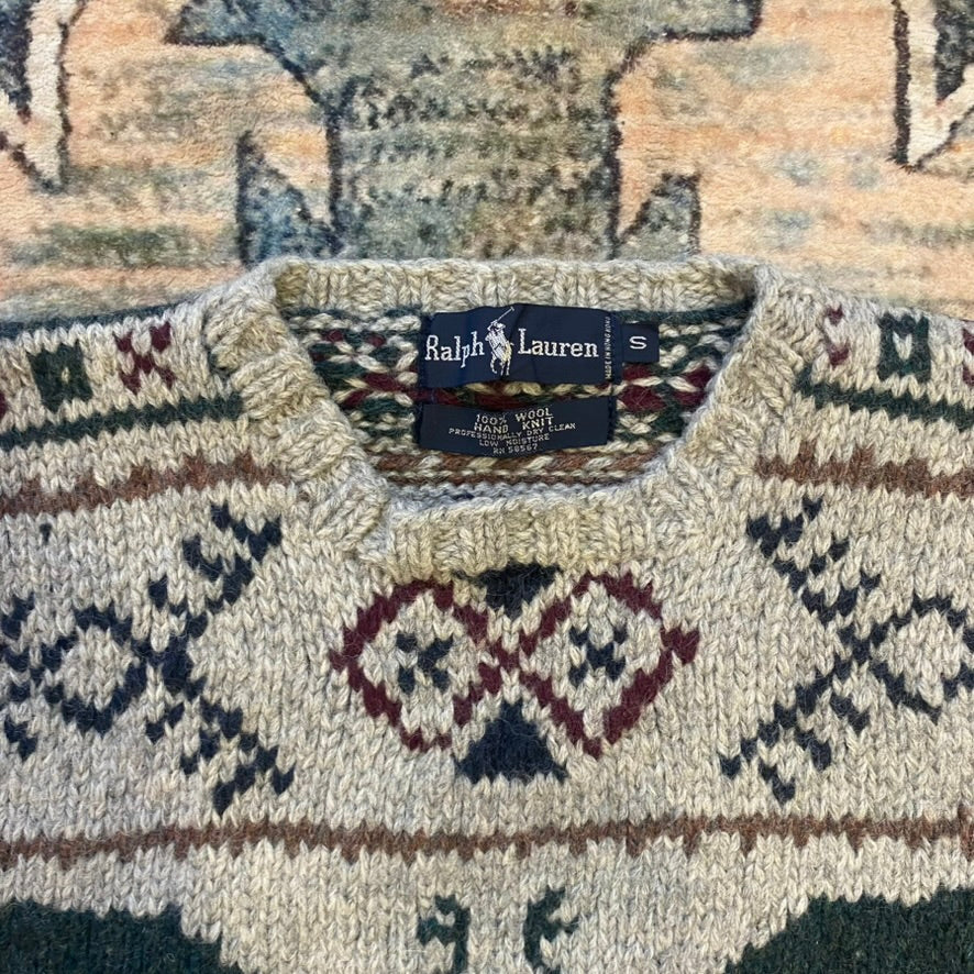 80s Polo Ralph Lauren Nordic Deer Wool Sweater Vest