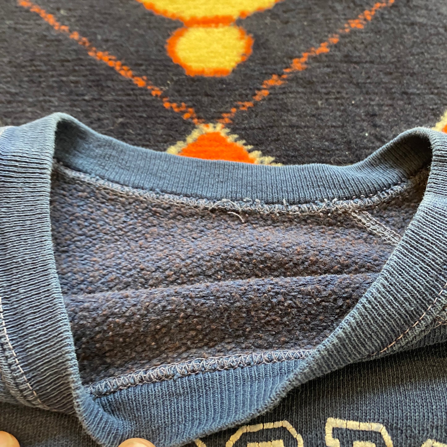 60s Glassboro State flocked print crewneck