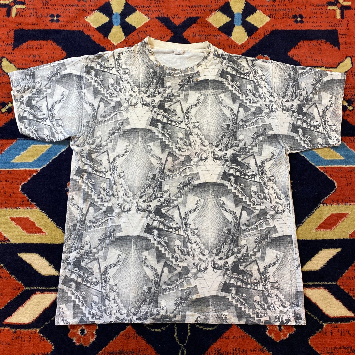 1991 M.C Escher all over print tee