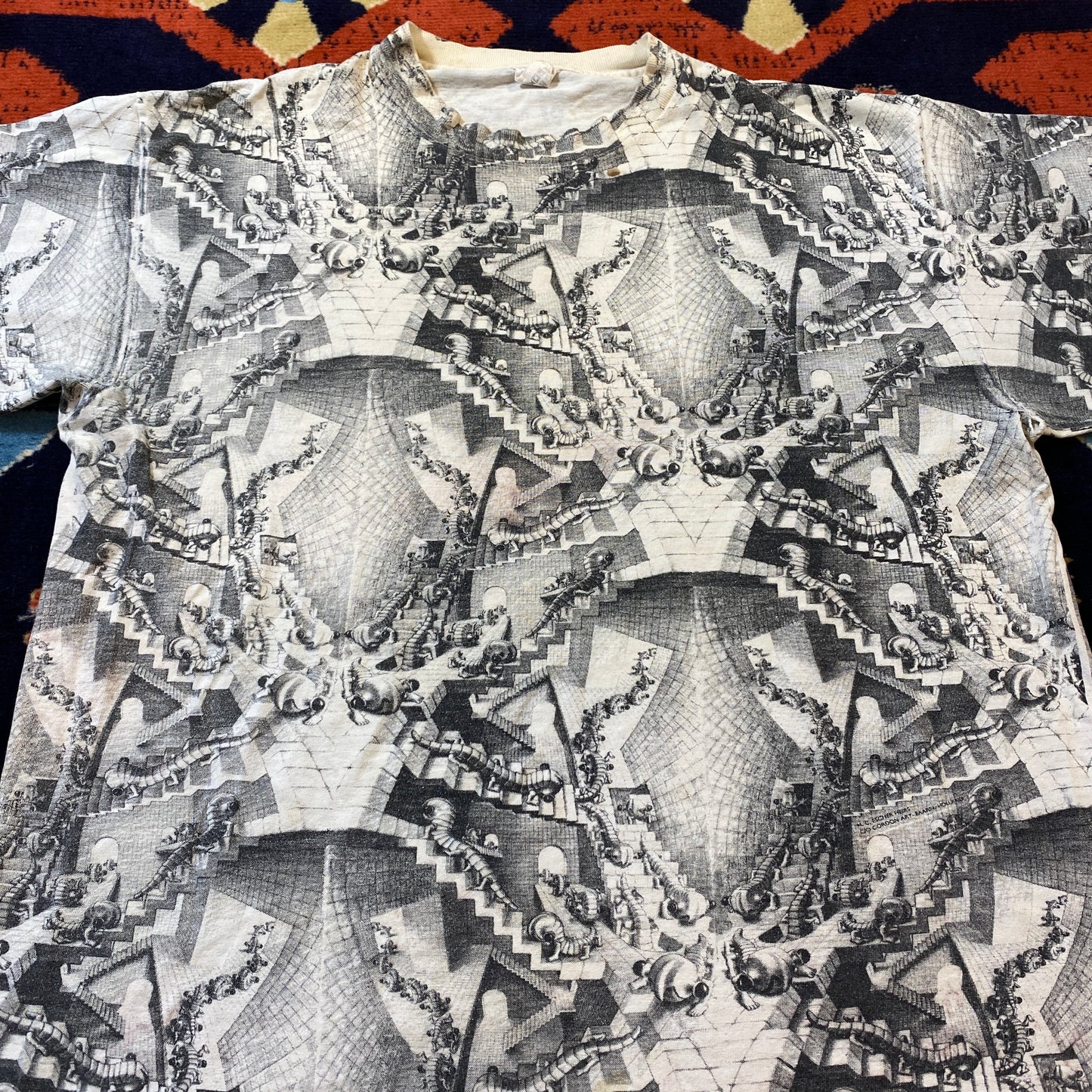1991 M.C Escher all over print tee