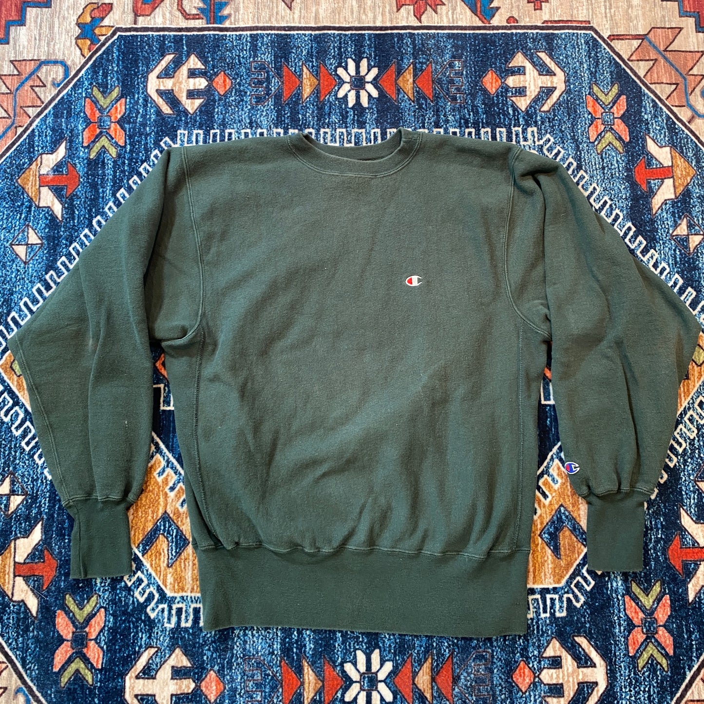 90s Champion Reverse Weave forest green blank crewneck