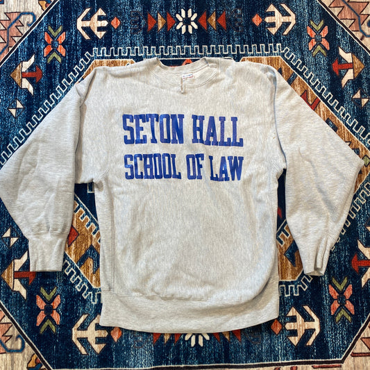 90s Champion Reverse Weave Seton Hall Law School crewneck