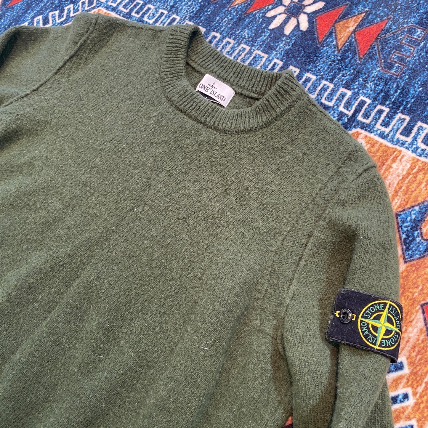 Stone Island olive crewneck sweater