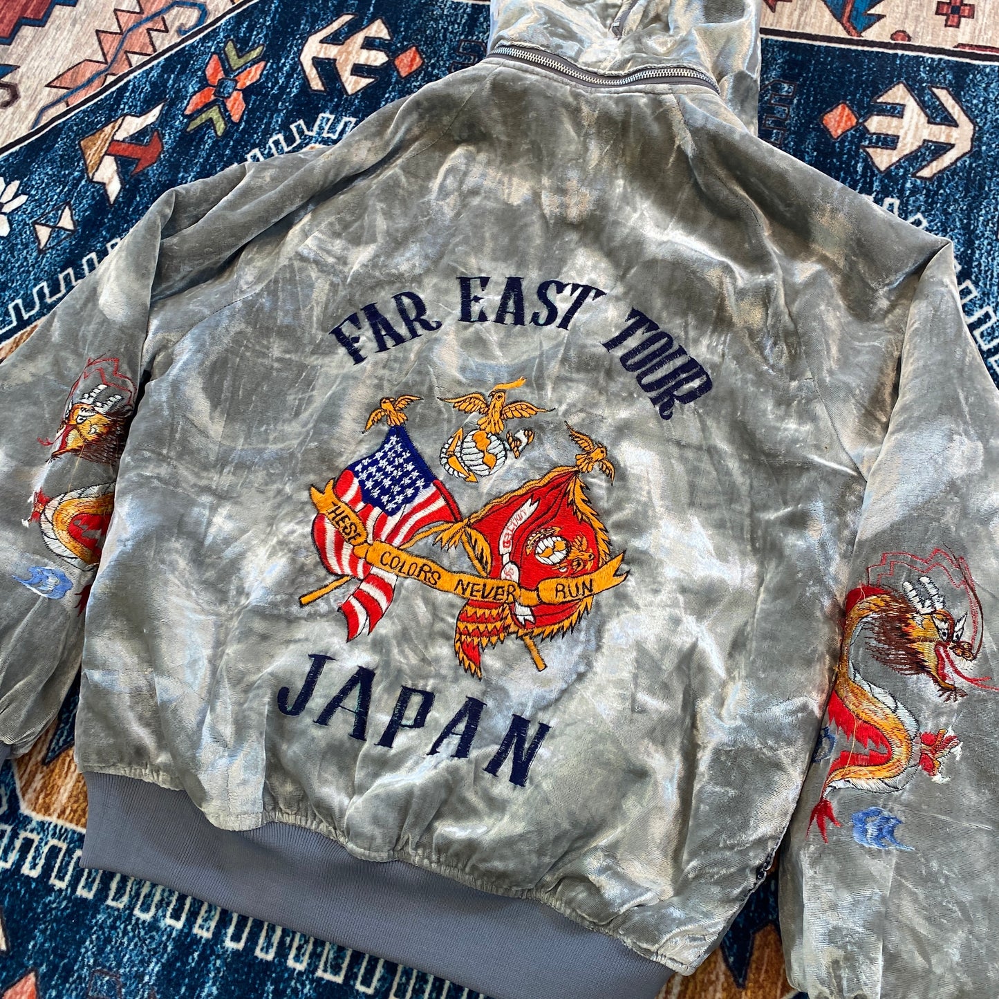 70s/80s Japanese velvet embroidered souvenir jacket