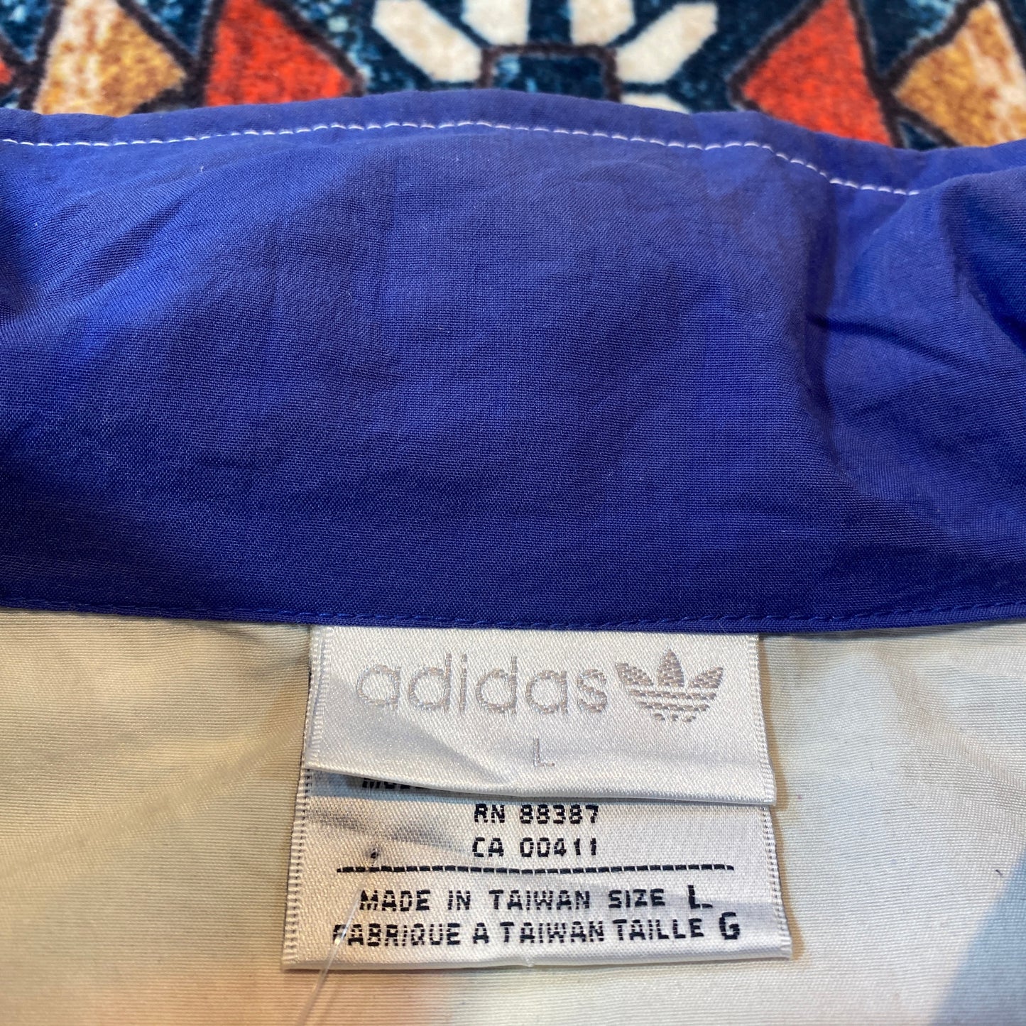 1994 Adidas Boston Marathon striped windbreaker