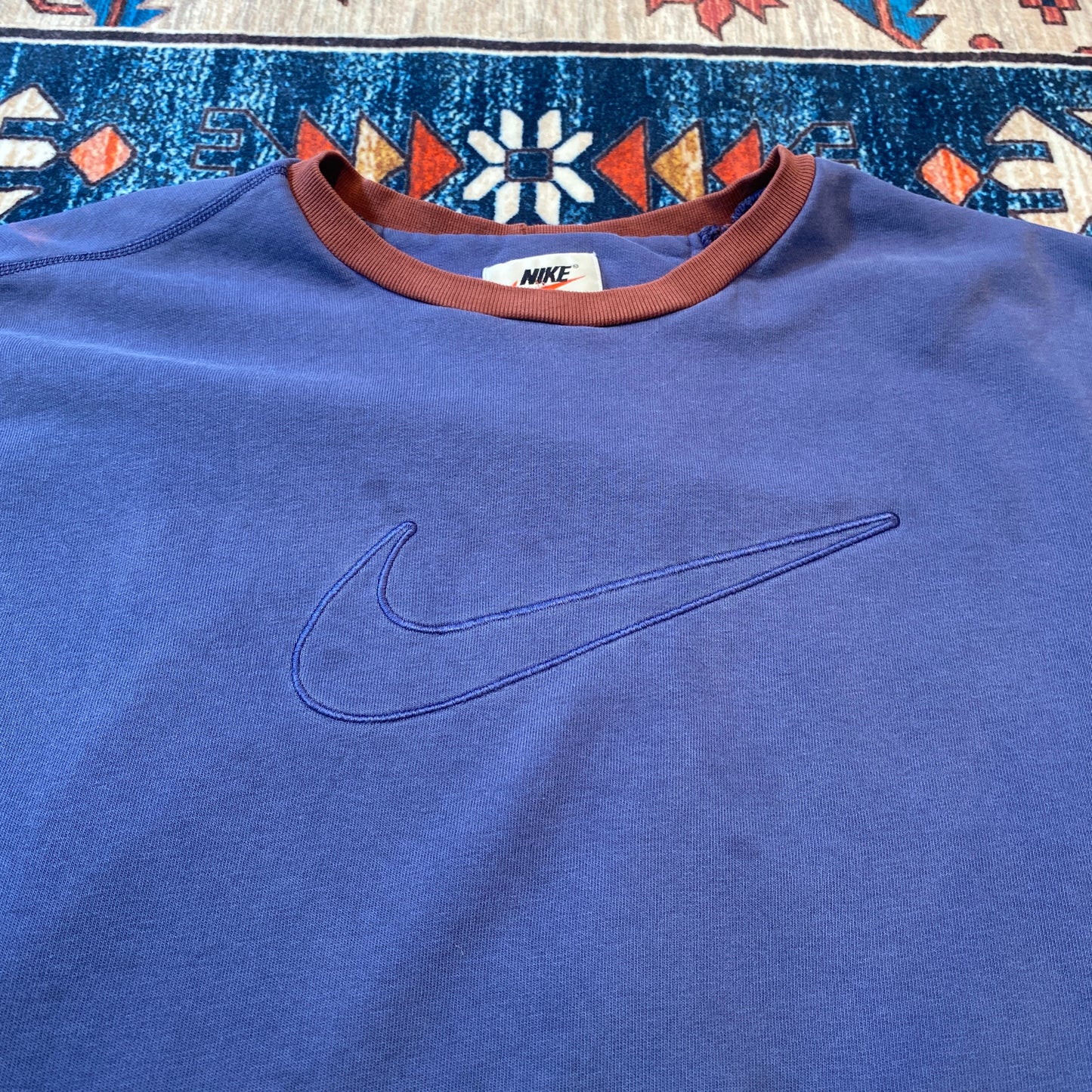 90s Nike Big Swoosh Two-Tone crewneck sweater