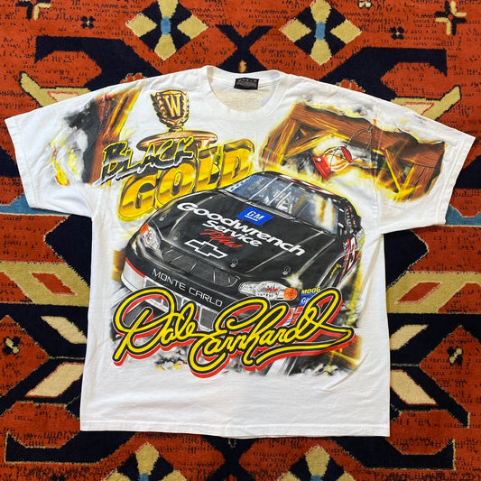 Y2K Dale Earnhardt Black Gold Nascar AOP tee
