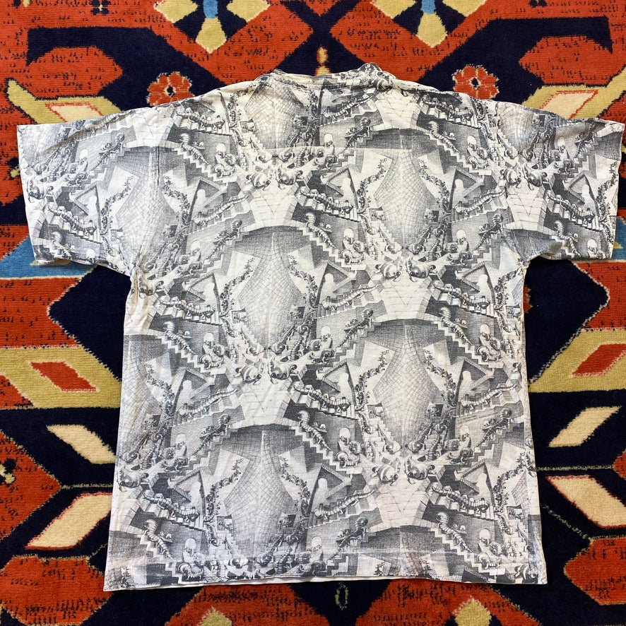 1991 M.C Escher all over print tee