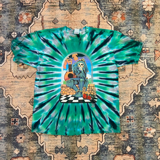 2003 Grateful Dead Kelley/Mouse Jester Green Tie Dye Tee