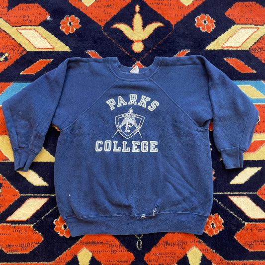 60s Champion Running Man Park College flocked print crewneck