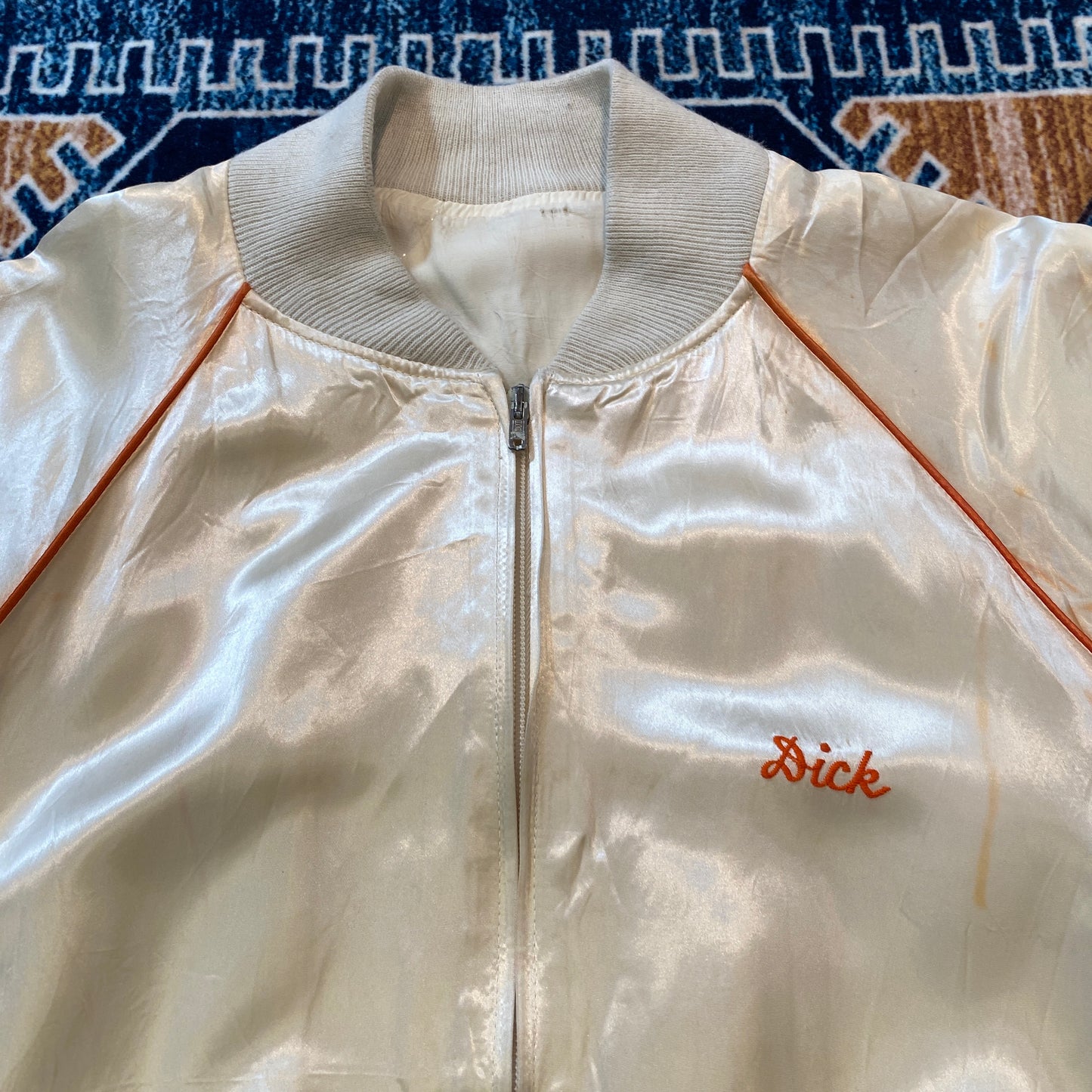 80s PM Magazine velour track jacket “Dick” embroidered