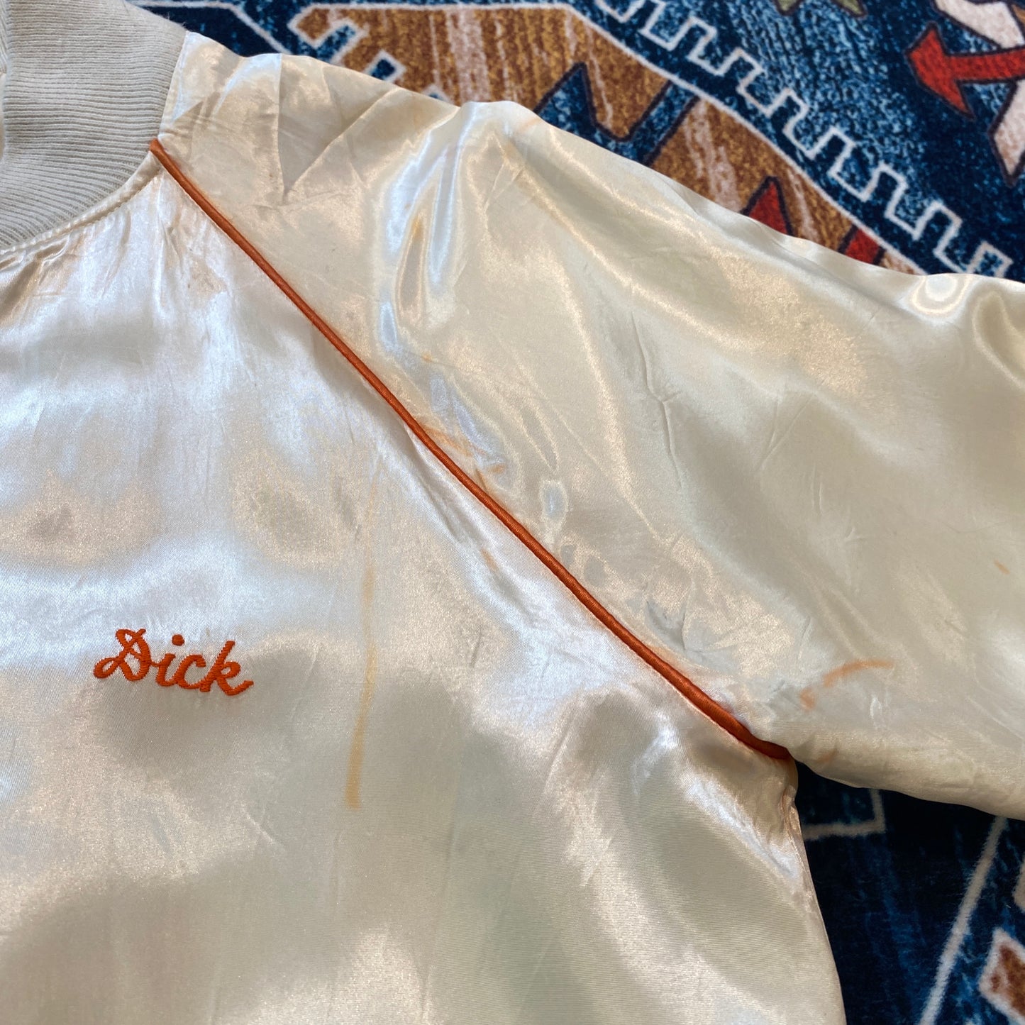 80s PM Magazine velour track jacket “Dick” embroidered